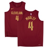 Evan Mobley Cleveland Cavaliers Autographed Fanatics Authentic Wine Nike Icon Edition Swingman Jersey with 2025 DPOY Inscription