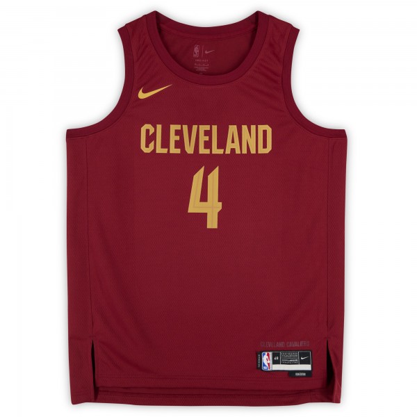 Evan Mobley Cleveland Cavaliers Autographed Fanatics Authentic Wine Nike Icon Edition Swingman Jersey with 2025 DPOY Inscription