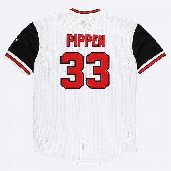 Футболка Chicago Bulls Scottie Pippen Mitchell & Ness White Player Mesh V-Neck