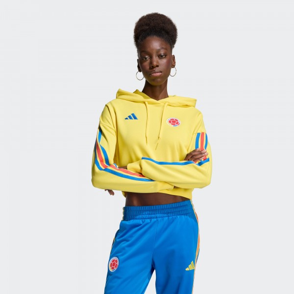 Colombia National Team adidas WoFIFA x World Cup Alphaskin Cropped Hoodie - Yellow