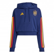 Spain National Team adidas WoFIFA x World Cup Alphaskin Cropped Hoodie - Navy