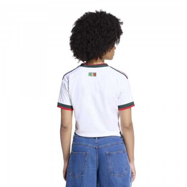 Mexico National Team adidas Wo2026 Away Replica Cropped Jersey - White