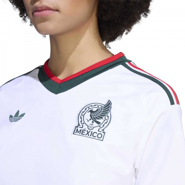 Mexico National Team adidas Wo2026 Away Replica Cropped Jersey - White