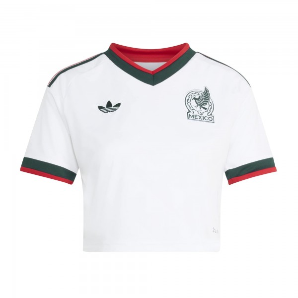 Mexico National Team adidas Wo2026 Away Replica Cropped Jersey - White