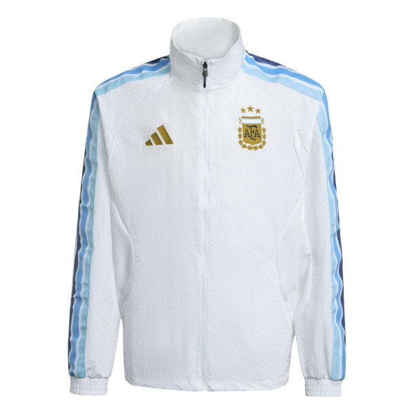 Подростковая Argentina National Team adidas 2026 Full-Zip Game Day Anthem Jacket - White