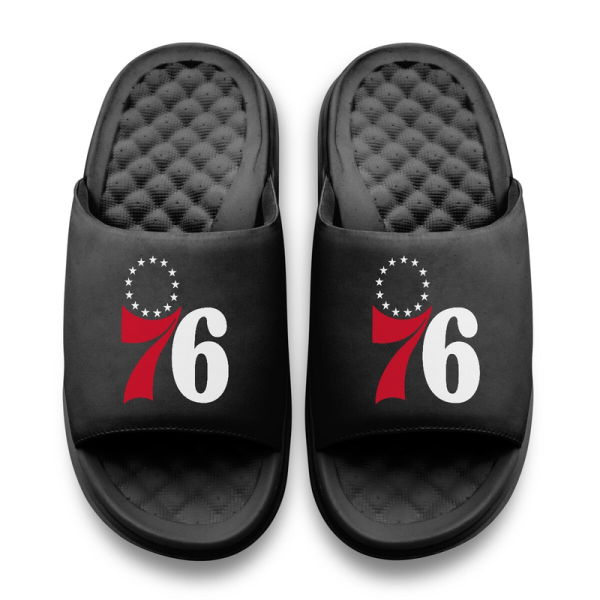 Подростковая Philadelphia 76ers ISlide Black Primary Motive Slide Sandals