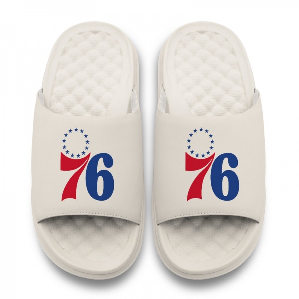 Подростковая Philadelphia 76ers ISlide Cream Primary Motive Slide Sandals