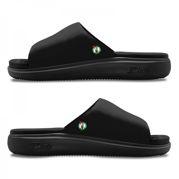 Unisex Boston Celtics ISlide Black Minimalistic Motive Slide Sandals