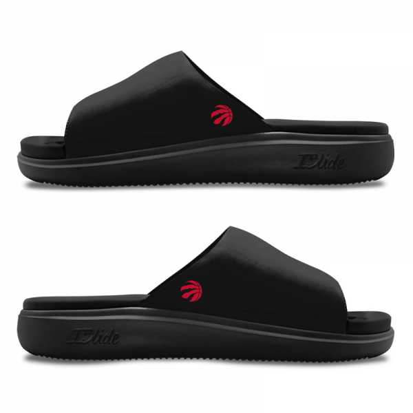 Unisex Toronto Raptors ISlide Black Minimalistic Motive Slide Sandals