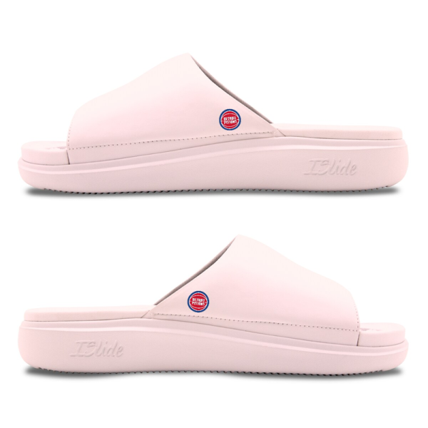 Unisex Detroit Pistons ISlide Pink Minimalistic Motive Slide Sandals