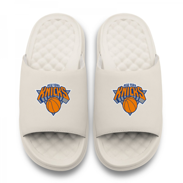 Unisex New York Knicks ISlide Cream Primary Motive Slide Sandals