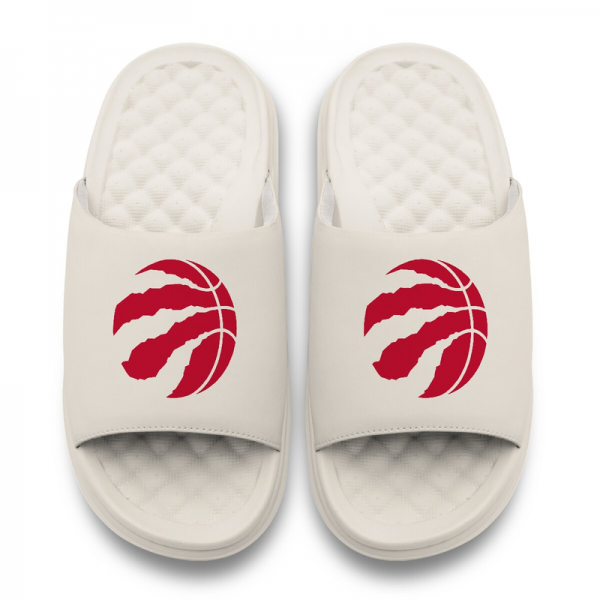 Unisex Toronto Raptors ISlide Cream Primary Motive Slide Sandals