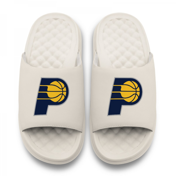 Unisex Indiana Pacers ISlide Cream Primary Motive Slide Sandals