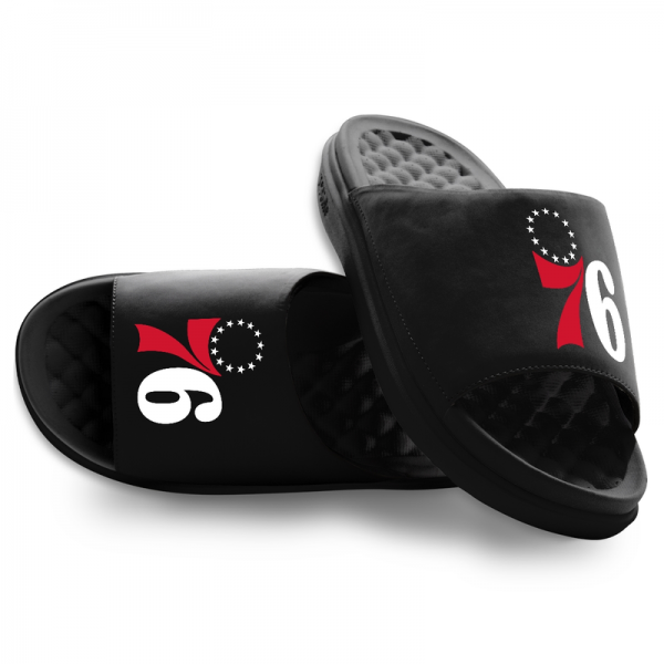 Unisex Philadelphia 76ers ISlide Black Primary Motive Slide Sandals
