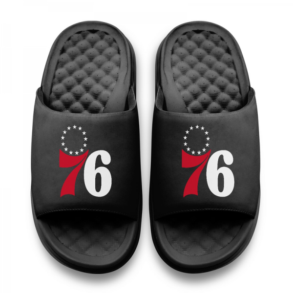 Unisex Philadelphia 76ers ISlide Black Primary Motive Slide Sandals