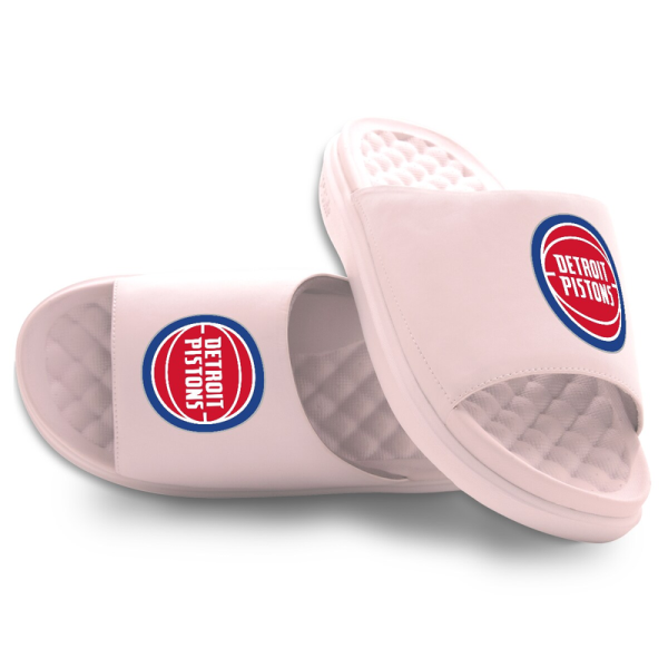 Unisex Detroit Pistons ISlide Pink Primary Motive Slide Sandals