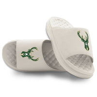 Unisex Milwaukee Bucks ISlide Cream Primary Motive Slide Sandals