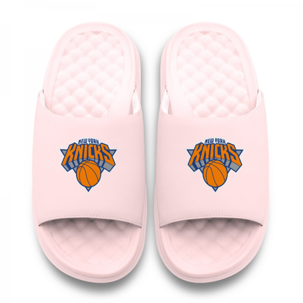 Unisex New York Knicks ISlide Pink Primary Motive Slide Sandals