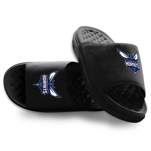 Unisex Charlotte Hornets ISlide Black Primary Motive Slide Sandals