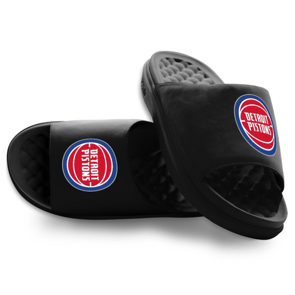 Unisex Detroit Pistons ISlide Black Primary Motive Slide Sandals