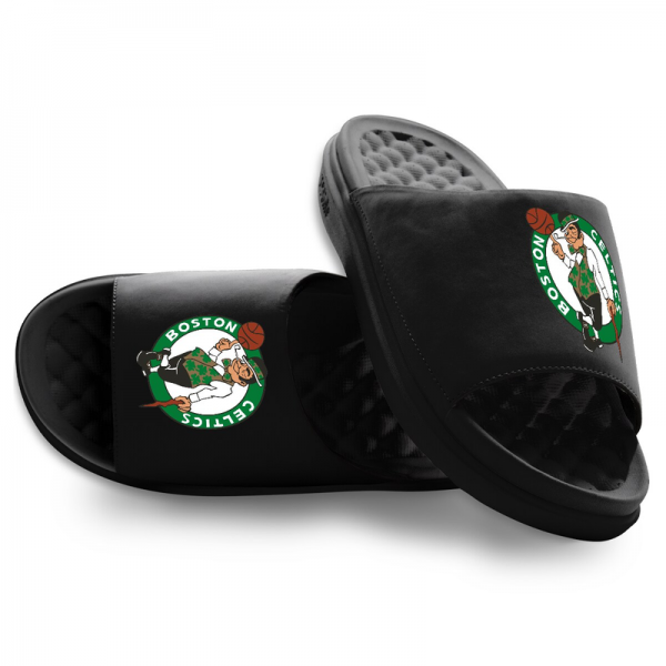 Unisex Boston Celtics ISlide Black Primary Motive Slide Sandals