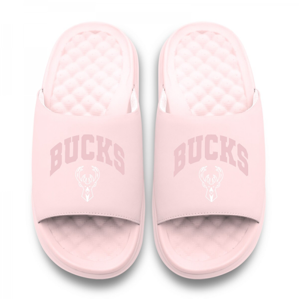 Unisex Milwaukee Bucks ISlide Pink Tonal Pop Motive Slide Sandals