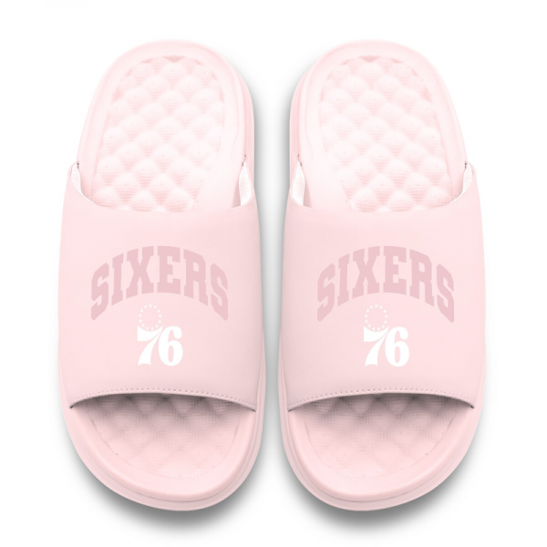 Unisex Philadelphia 76ers ISlide Pink Tonal Pop Motive Slide Sandals