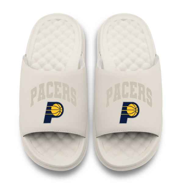 Unisex Indiana Pacers ISlide Cream Tonal Pop Motive Slide Sandals