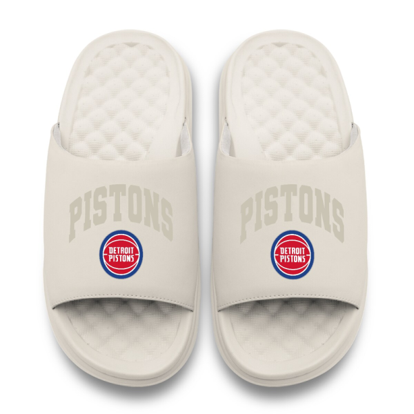 Unisex Detroit Pistons ISlide Cream Tonal Pop Motive Slide Sandals