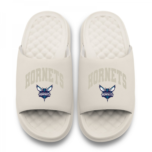 Unisex Charlotte Hornets ISlide Cream Tonal Pop Motive Slide Sandals