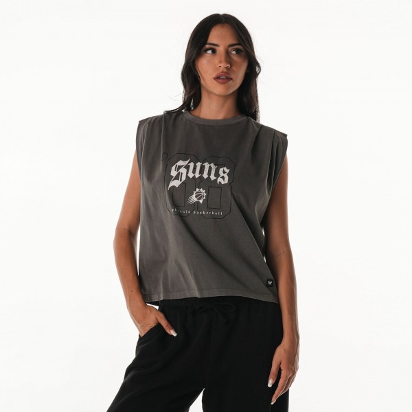Phoenix Suns The Wild Collective Unisex 2025/26 City Edition Boxy Cropped Darted Tank Top - Gray
