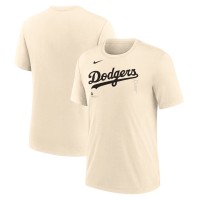 Los Angeles Dodgers Nike Natural Wordmark Tri-Blend T-Shirt