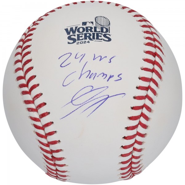 Gavin Lux Los Angeles Dodgers Autographed Fanatics Authentic 2024 MLB World Series Logo Baseball with 24 WS Champs Inscription
