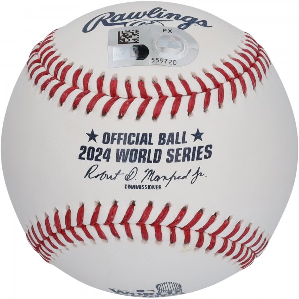 Gavin Lux Los Angeles Dodgers Autographed Fanatics Authentic 2024 MLB World Series Logo Baseball with 24 WS Champs Inscription
