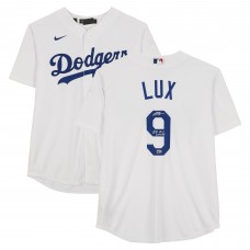 Gavin Lux Los Angeles Dodgers Autographed Fanatics Authentic White Nike Replica Jersey with 24 WS Champs Inscription