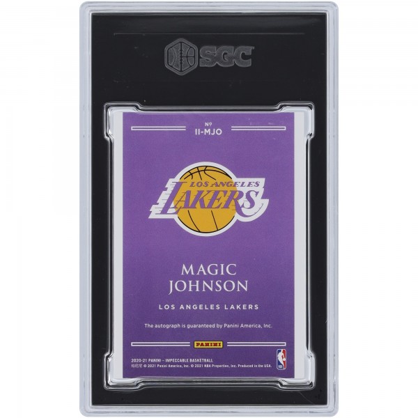 Magic Johnson Los Angeles Lakers Autographed 2020-21 Panini Impeccable #II-MJO #32/49 SGC Authenticated 8.5/10 Card