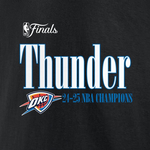 Толстовка Oklahoma City Thunder Fanatics Black 2025 NBA Finals Champions Open Shot