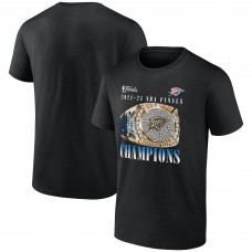 Футболка Oklahoma City Thunder Fanatics Black 2025 NBA Finals Champions Inbound Pass Ring