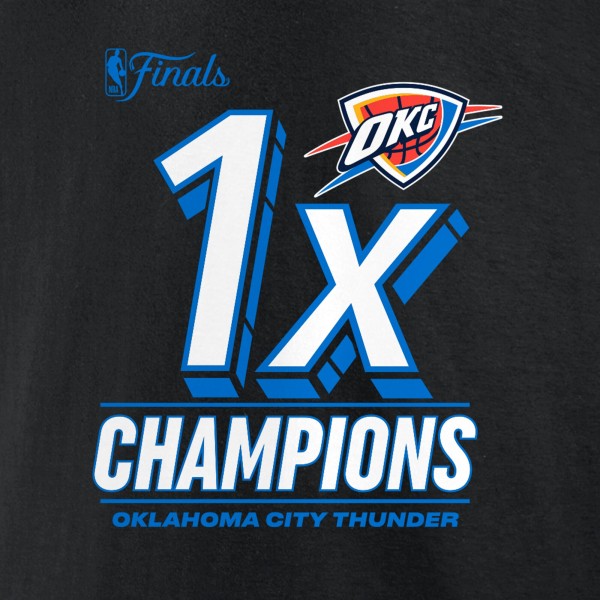 Футболка Oklahoma City Thunder Fanatics Black 2025 NBA Finals Champions Dunk Contest