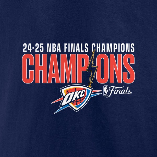 Футболка Oklahoma City Thunder Fanatics Blue 2025 NBA Finals Champions Fast Break Hometown