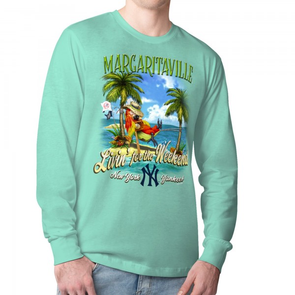 New York Yankees Margaritaville Mint Livin for the Weekend Long Sleeve T-Shirt