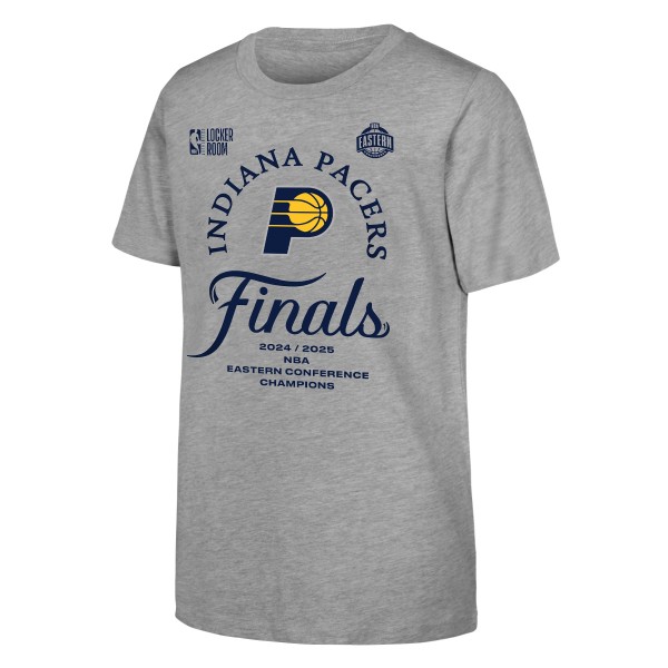 Подростковая Indiana Pacers Heather Gray 2025 Eastern Conference Champions Locker Room T-Shirt