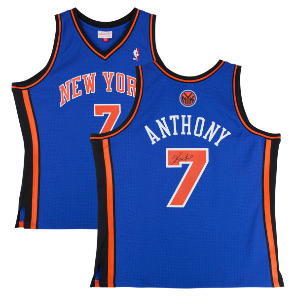 Джерси с автографом Carmelo Anthony New York Knicks Fanatics Authentic Blue Mitchell & Ness 2010/11 Hardwood Classics Swingman