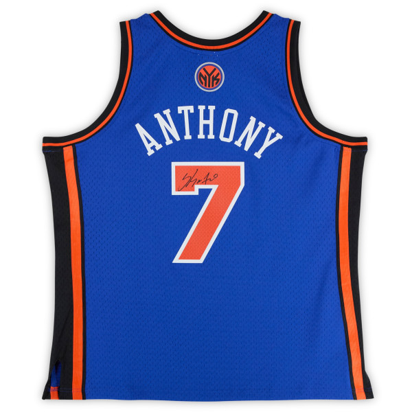 Джерси с автографом Carmelo Anthony New York Knicks Fanatics Authentic Blue Mitchell & Ness 2010/11 Hardwood Classics Swingman