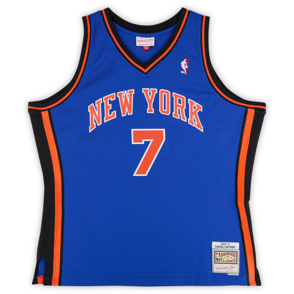 Джерси с автографом Carmelo Anthony New York Knicks Fanatics Authentic Blue Mitchell & Ness 2010/11 Hardwood Classics Swingman