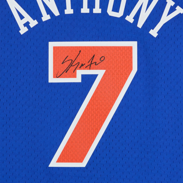 Джерси с автографом Carmelo Anthony New York Knicks Fanatics Authentic Blue Mitchell & Ness 2010/11 Hardwood Classics Swingman