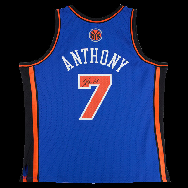 Джерси с автографом Carmelo Anthony New York Knicks Fanatics Authentic Blue Mitchell & Ness 2010/11 Hardwood Classics Swingman