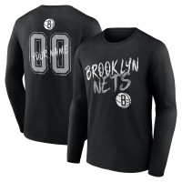Именная футболка с длинным рукавом Brooklyn Nets Black Hustle
