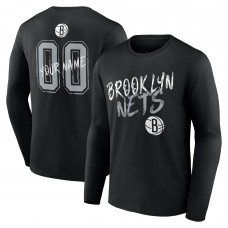 Именная футболка с длинным рукавом Brooklyn Nets Black Hustle