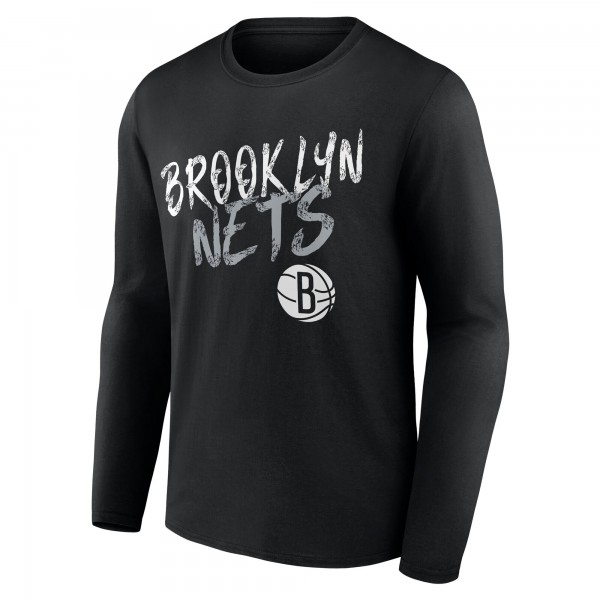 Именная футболка с длинным рукавом Brooklyn Nets Black Hustle